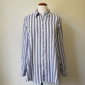 Banana Republic black and white stripe blouse